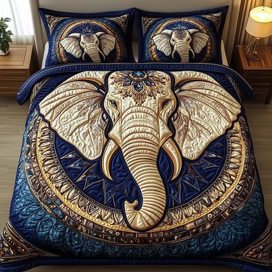 Elephant Harmony 3-Piece Quilted Bedding Set GFTOTP16150