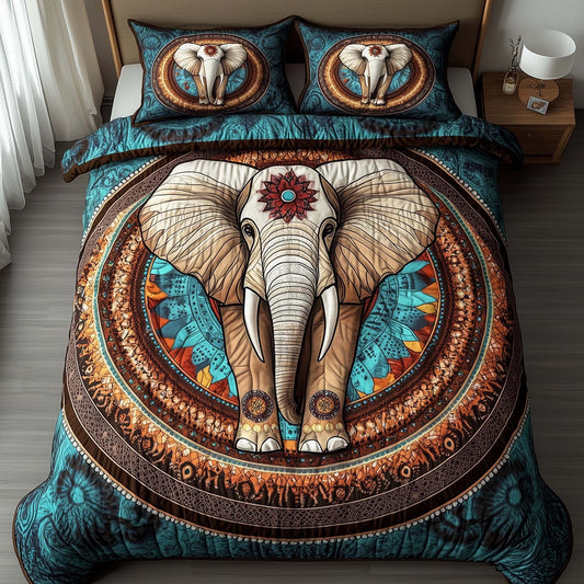 Elephant Harmony 3-Piece Quilted Bedding Set GFTOTP16151