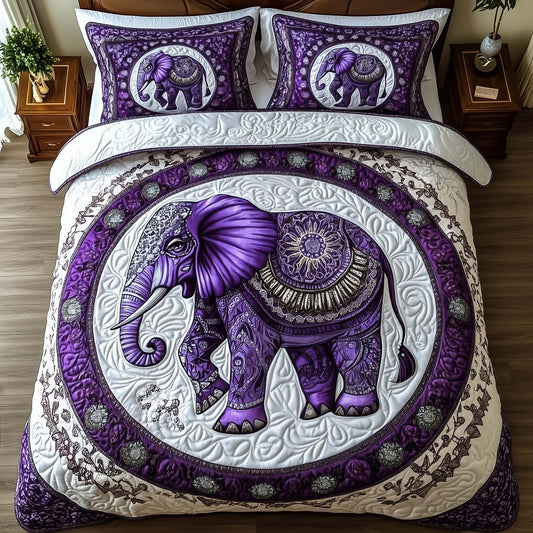 Elephant Harmony 3-Piece Quilted Bedding Set GFTOTP16153