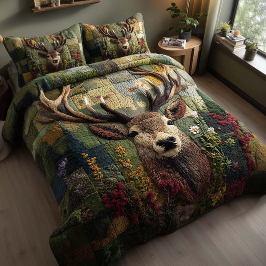 Silent Stag 3-Piece Quilted Bedding Set GFTOTP16181