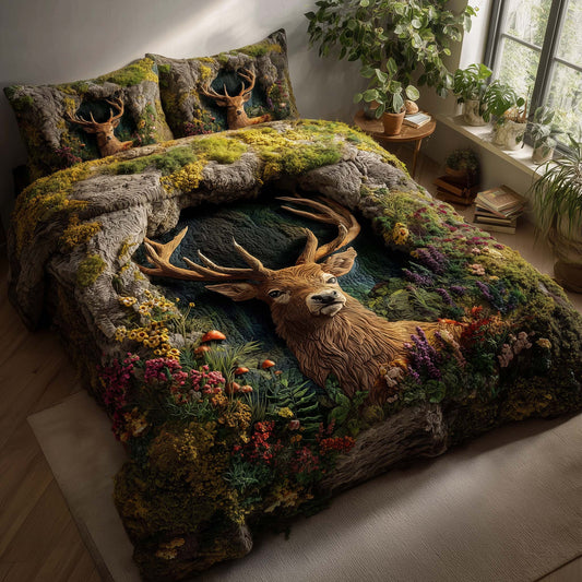 Silent Stag 3-Piece Quilted Bedding Set GFTOTP16183