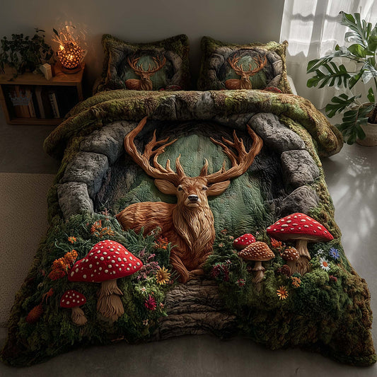 Silent Stag 3-Piece Quilted Bedding Set GFTOTP16184