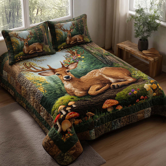 Silent Stag 3-Piece Quilted Bedding Set GFTOTP16185