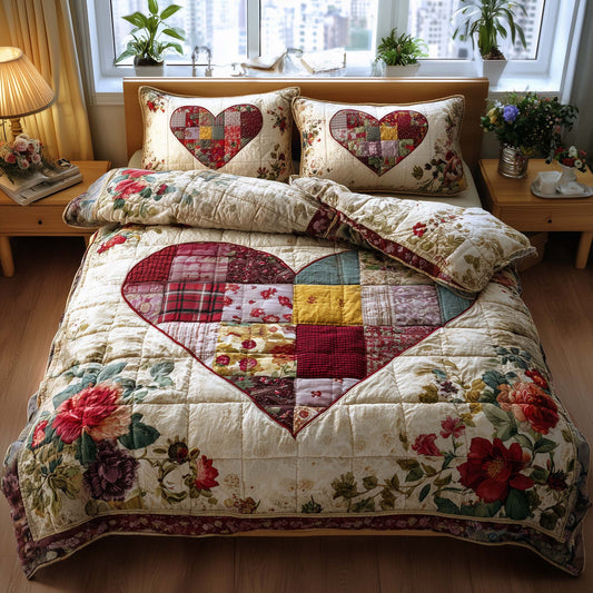 Spring Patch 3-Piece Quilted Bedding Set GFTOTP16255