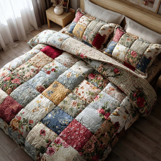 Spring Patch 3-Piece Quilted Bedding Set GFTOTP16256