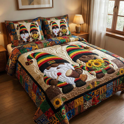 Gnome Sweethearts 3-Piece Quilted Bedding Set GFTOTP16266