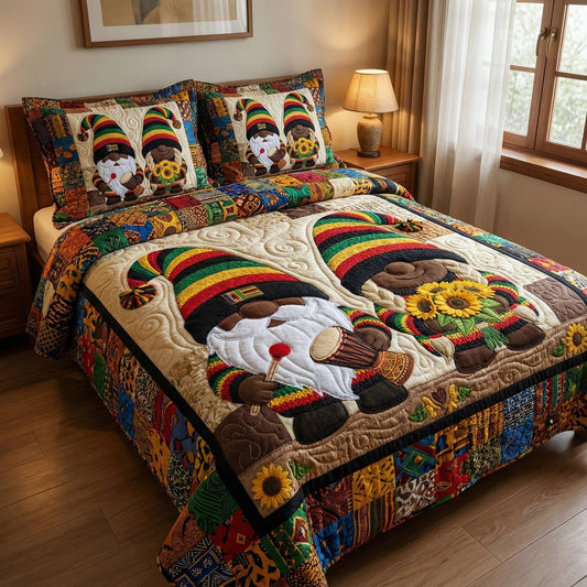 Gnome Sweethearts 3-Piece Quilted Bedding Set GFTOTP16266