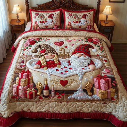 Gnome Sweethearts 3-Piece Quilted Bedding Set GFTOTP16269