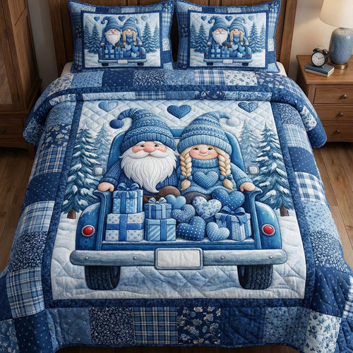 Gnome Sweethearts 3-Piece Quilted Bedding Set GFTOTP16271