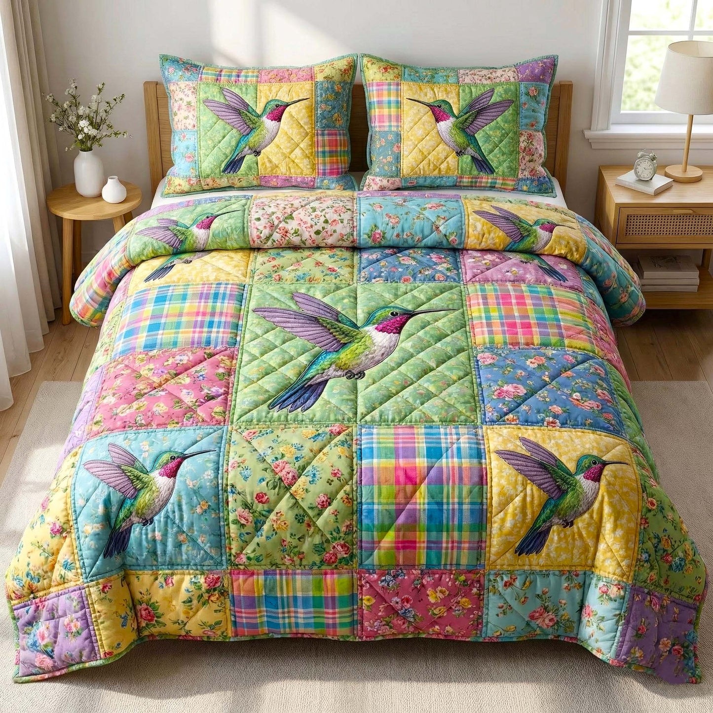 Garden Sprite 3-Piece Quilted Bedding Set GFTOTP16301