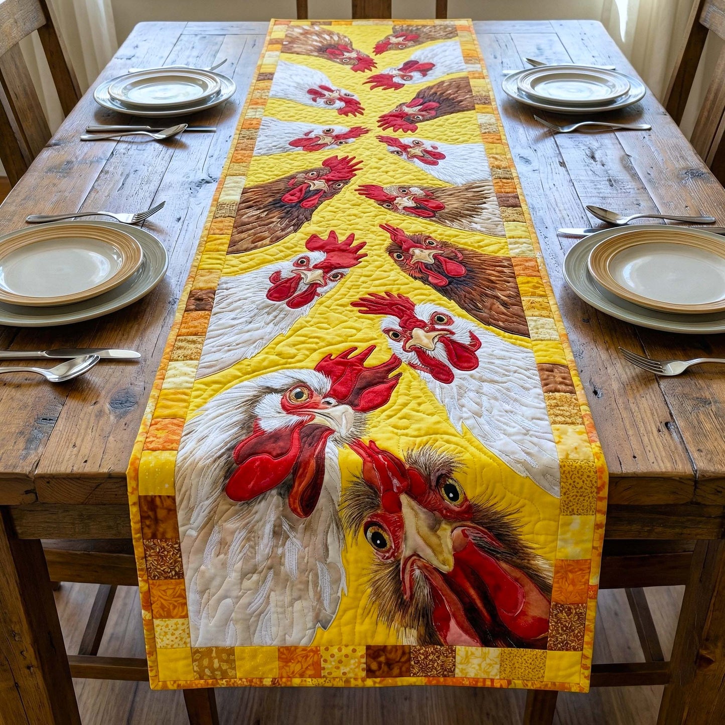 Funky Chicken Quilted Table Runner GFTOTP16313