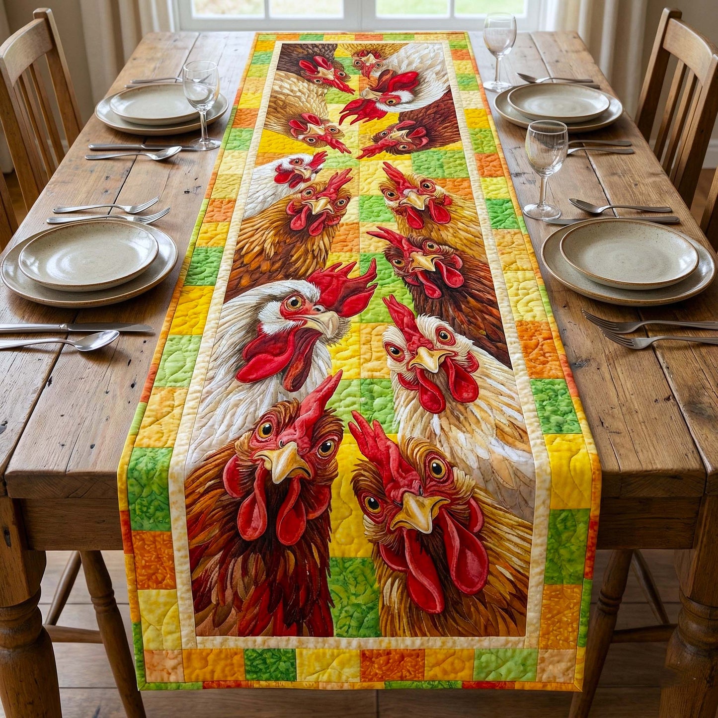 Funky Chicken Quilted Table Runner GFTOTP16316