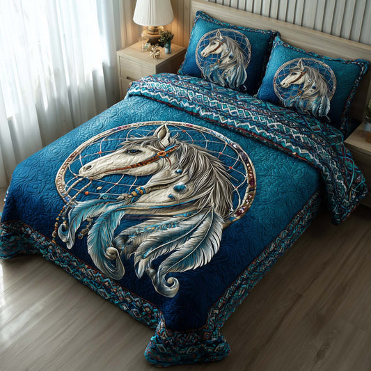 Prairie Horse 3-Piece Quilted Bedding Set GFTOTP16340
