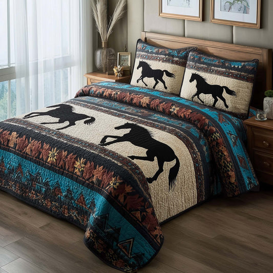Prairie Horse 3-Piece Quilted Bedding Set GFTOTP16342