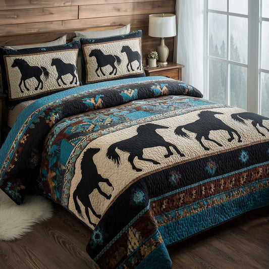 Prairie Horse 3-Piece Quilted Bedding Set GFTOTP16343