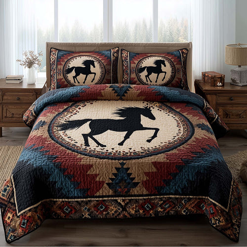 Prairie Horse 3-Piece Quilted Bedding Set GFTOTP16344