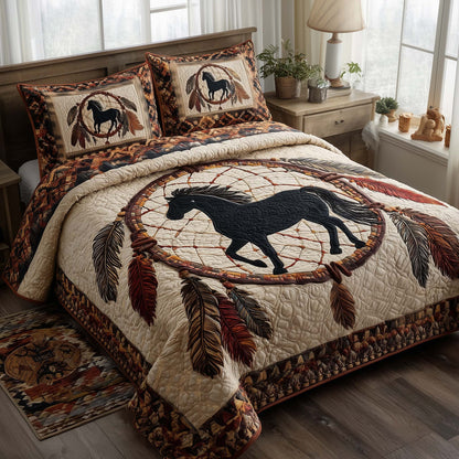 Prairie Horse 3-Piece Quilted Bedding Set GFTOTP16345