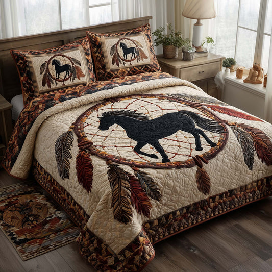Prairie Horse 3-Piece Quilted Bedding Set GFTOTP16345
