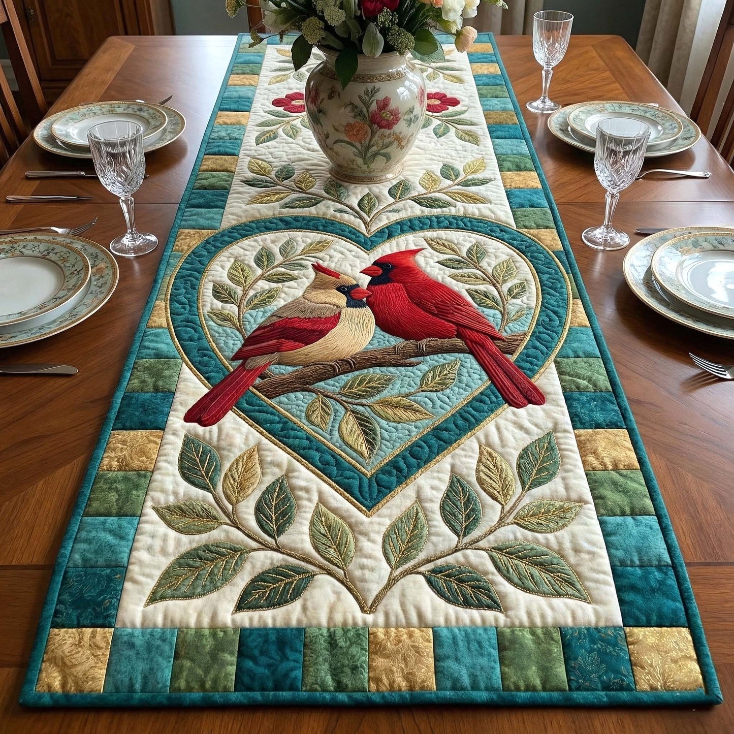 Scarlet Romance Quilted Table Runner GFTOTP16468