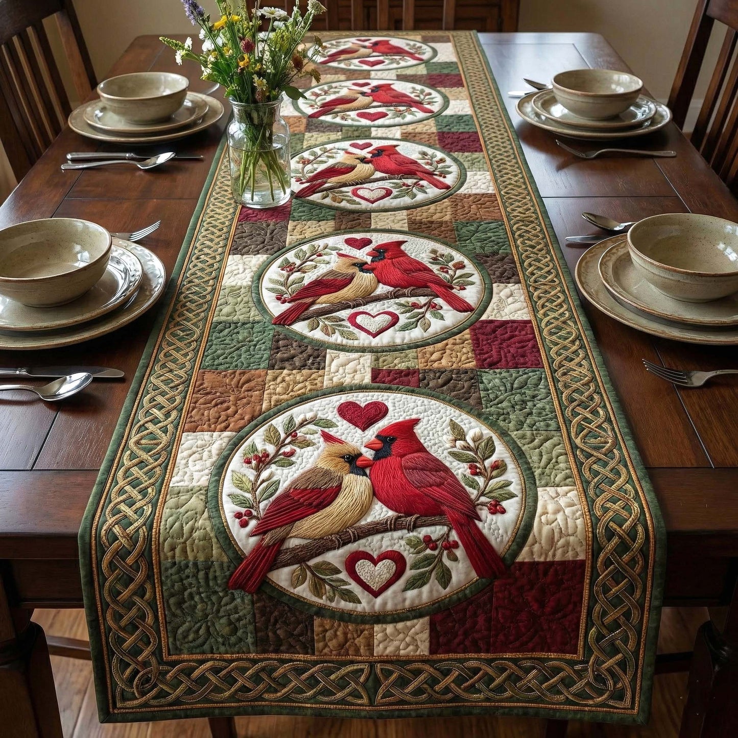 Scarlet Romance Quilted Table Runner GFTOTP16472