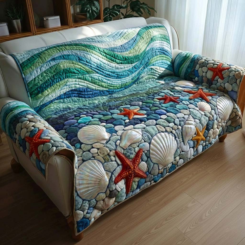 Shell Serenity Quilted Sofa Cover GFTOTP16473