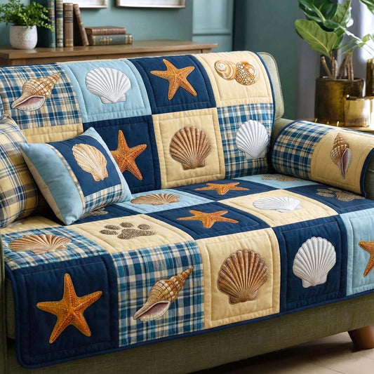 Shell Serenity Quilted Sofa Cover GFTOTP16474