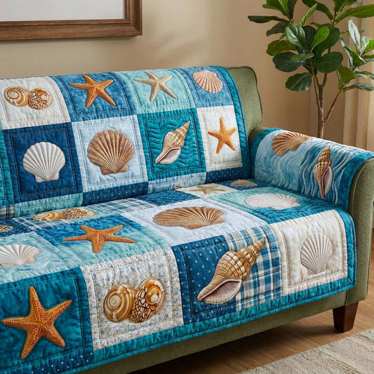 Shell Serenity Quilted Sofa Cover GFTOTP16475
