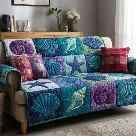 Shell Serenity Quilted Sofa Cover GFTOTP16476