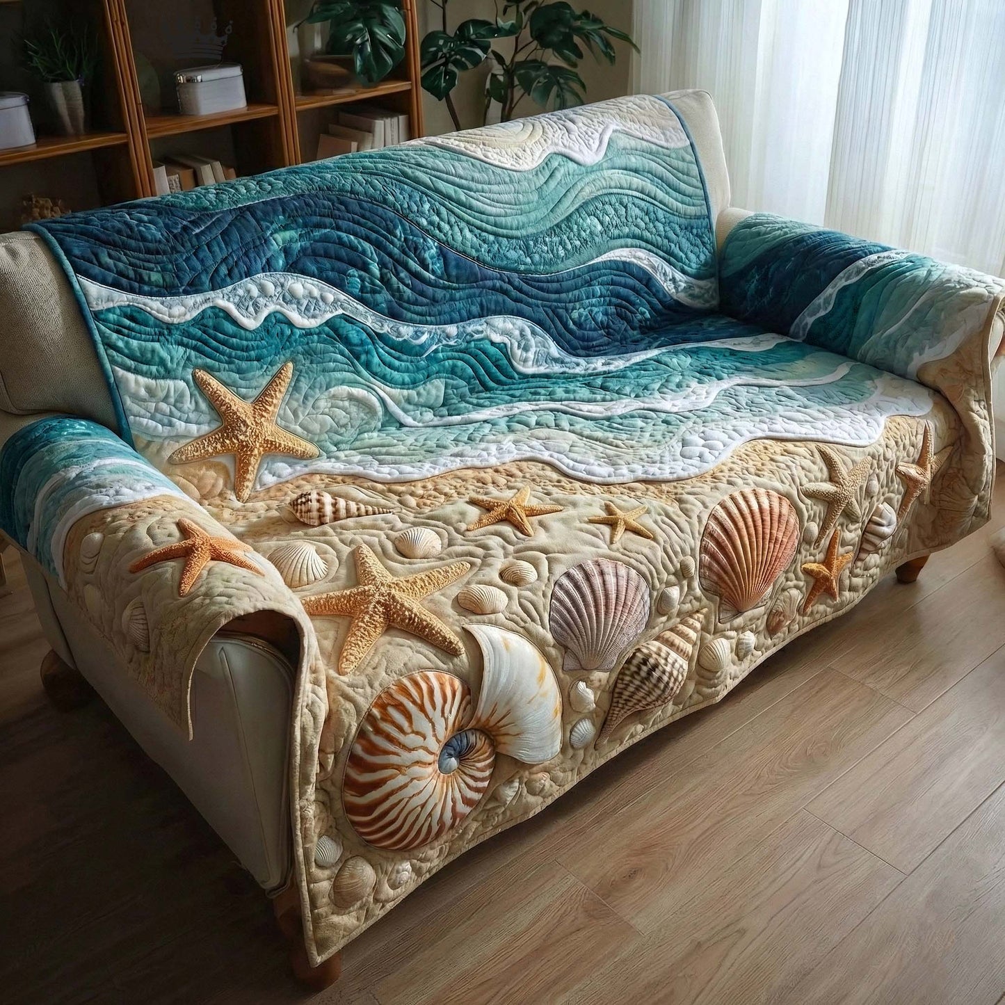 Shell Serenity Quilted Sofa Cover GFTOTP16479