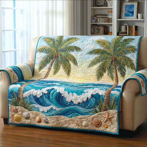 Coastal Breeze Quilted Sofa Cover GFTOTP16535