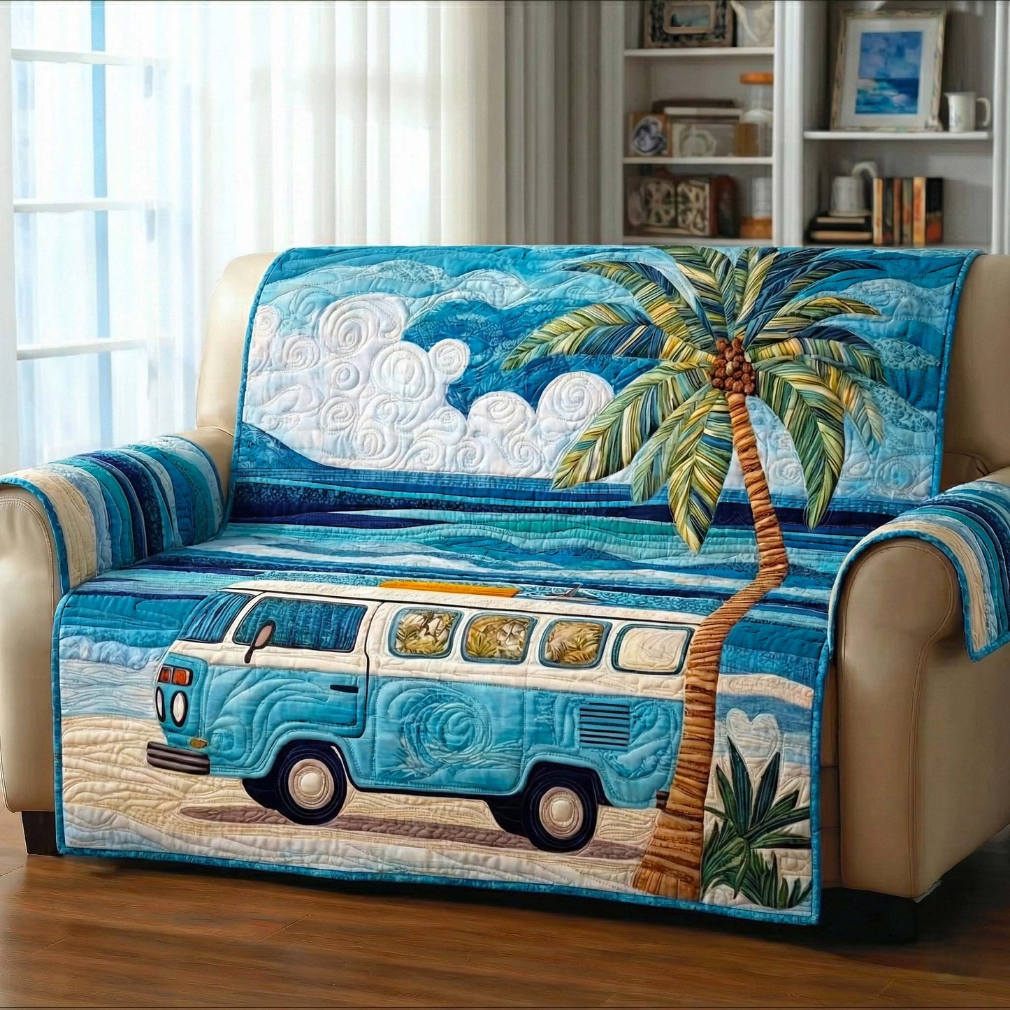 Coastal Breeze Quilted Sofa Cover GFTOTP16536