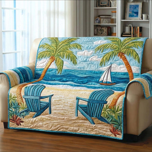 Coastal Breeze Quilted Sofa Cover GFTOTP16537