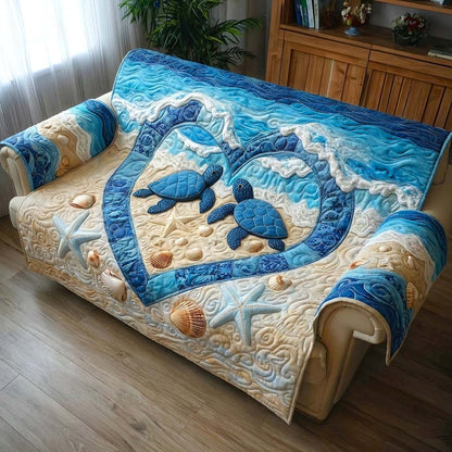 Coastal Breeze Quilted Sofa Cover GFTOTP16540