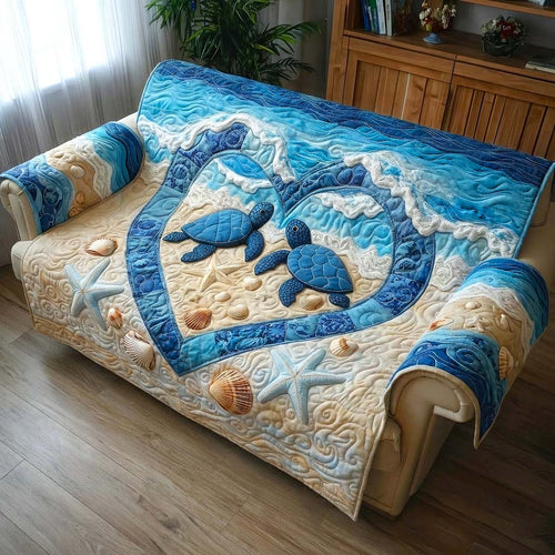 Coastal Breeze Quilted Sofa Cover GFTOTP16540
