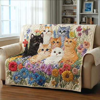 Blooming Meadow Quilted Sofa Cover GFTOTP16543