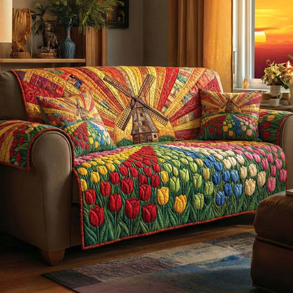 Blooming Meadow Quilted Sofa Cover GFTOTP16544