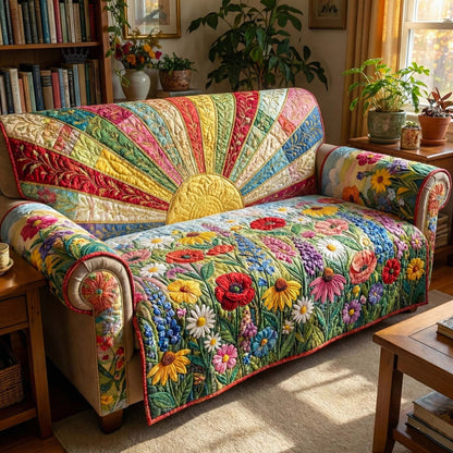 Blooming Meadow Quilted Sofa Cover GFTOTP16545
