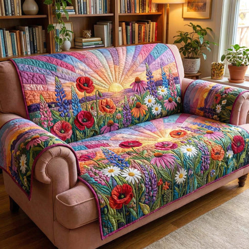 Blooming Meadow Quilted Sofa Cover GFTOTP16546