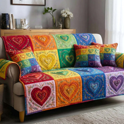 Meadow Amour Quilted Sofa Cover GFTOTP16662