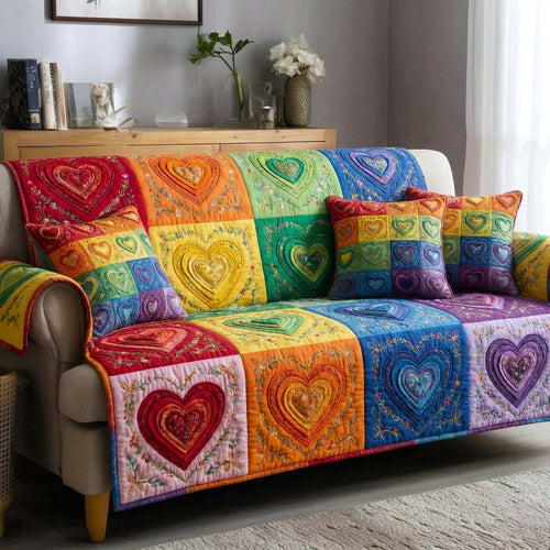 Meadow Amour Quilted Sofa Cover GFTOTP16662