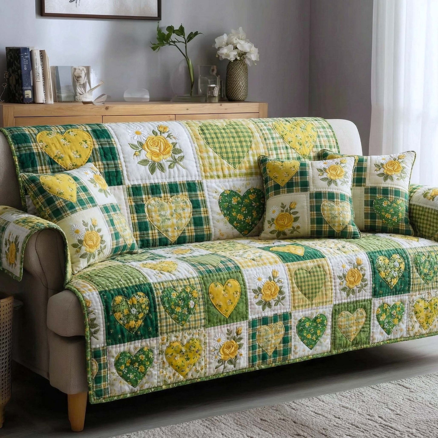 Meadow Amour Quilted Sofa Cover GFTOTP16664
