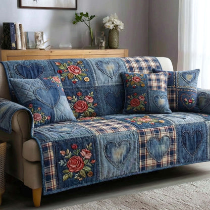 Meadow Amour Quilted Sofa Cover GFTOTP16665