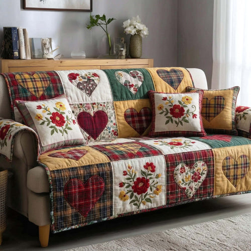 Meadow Amour Quilted Sofa Cover GFTOTP16666