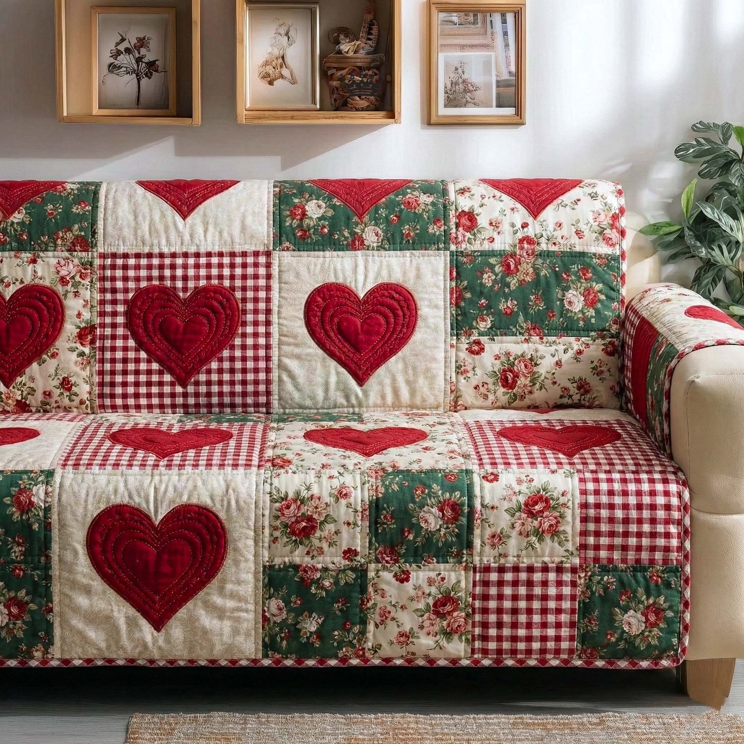 Meadow Amour Quilted Sofa Cover GFTOTP16667