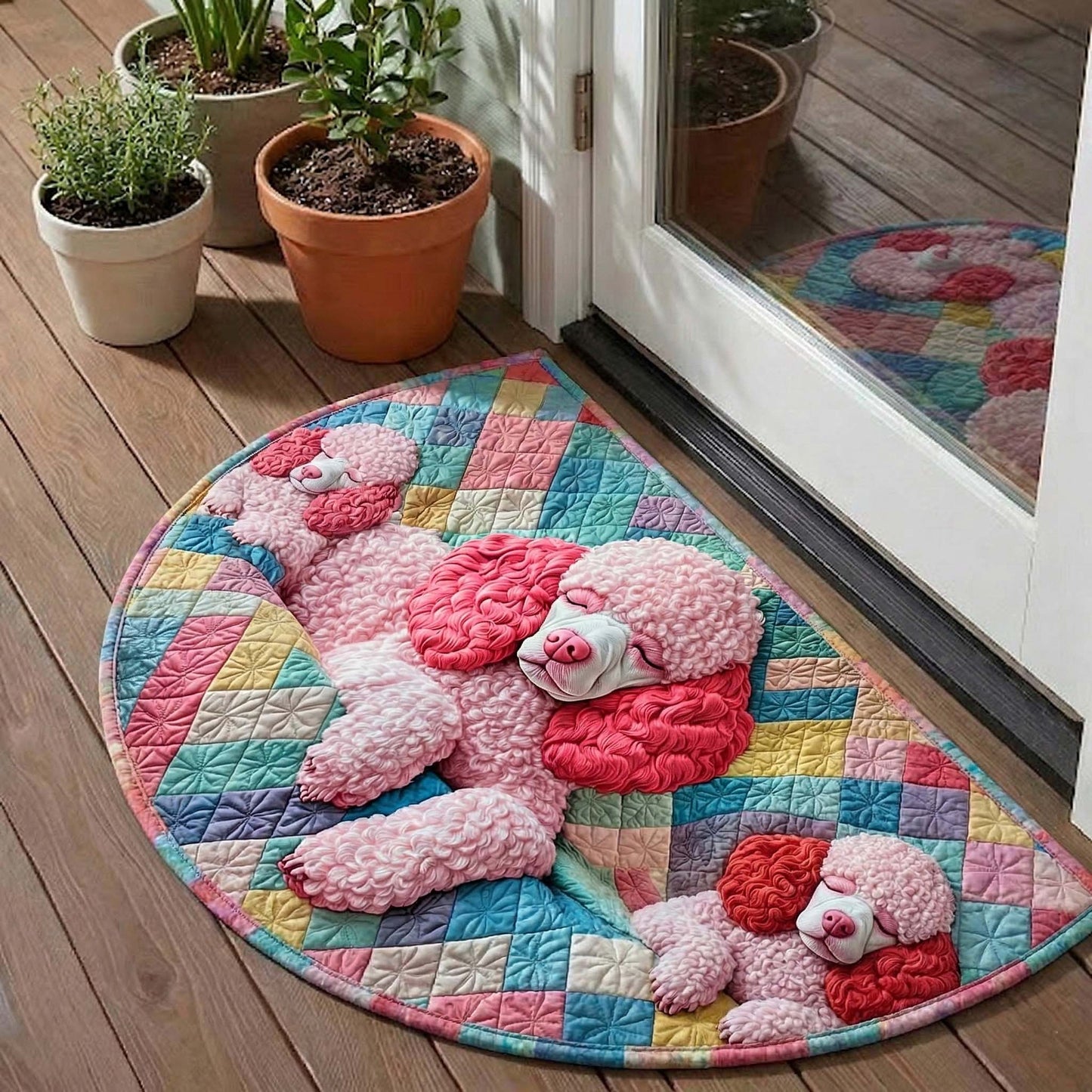 Poodle Charm Quilted Welcome Mat GFTOTP16733