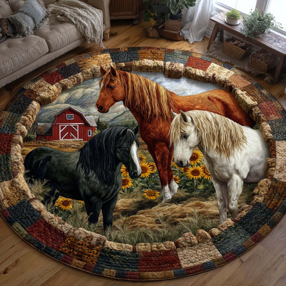 Homestead Hooves Quilted Round Mat GFTOTP17001
