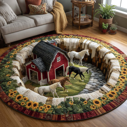 Homestead Hooves Quilted Round Mat GFTOTP17004