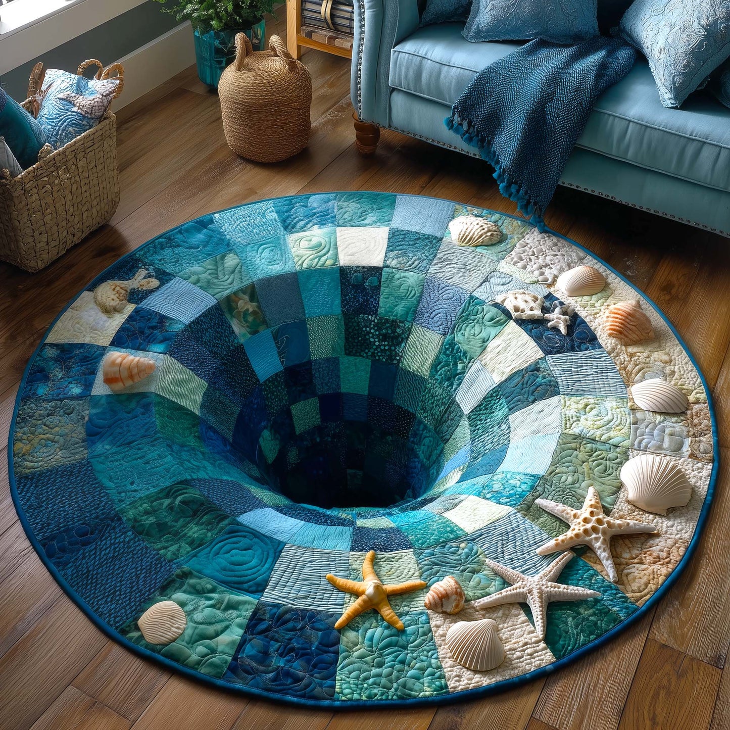 Shoreline Gems Quilted Round Mat GFTOTP17010
