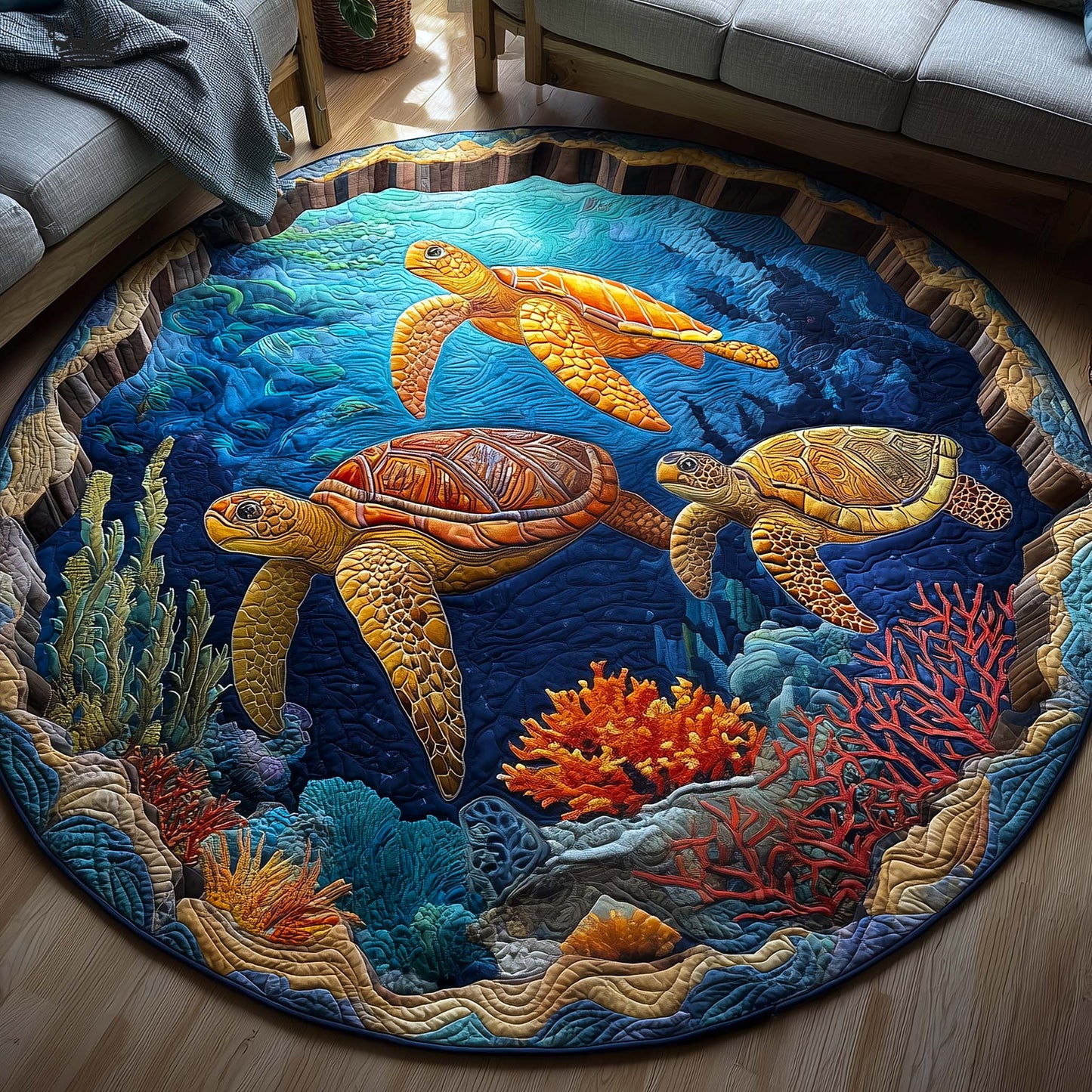 Ocean Drifter Quilted Round Mat GFTOTP17033
