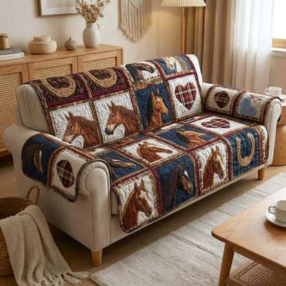 Rustic Gallop Quilted Sofa Cover GFTOTP17072